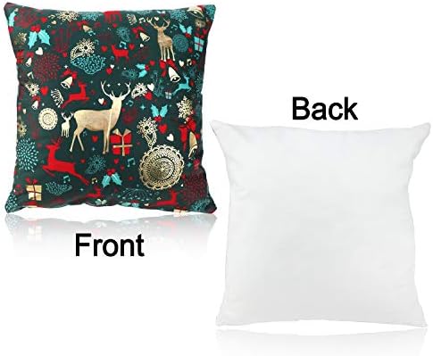 HOWAF Green Elegant Christmas Cushion Throw Covers Cases, Peach Skin Velvet Christmas Happy New Year Pillowcases Covers Decorative for Xmas Sofa Bed Chair Living Room Home Decoration 45cm x 45cm, 4pcs