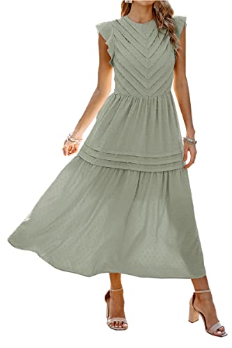 ASOMI Damen Kleid Elegant Sommerkleid Einzigartig Kappenärmel...