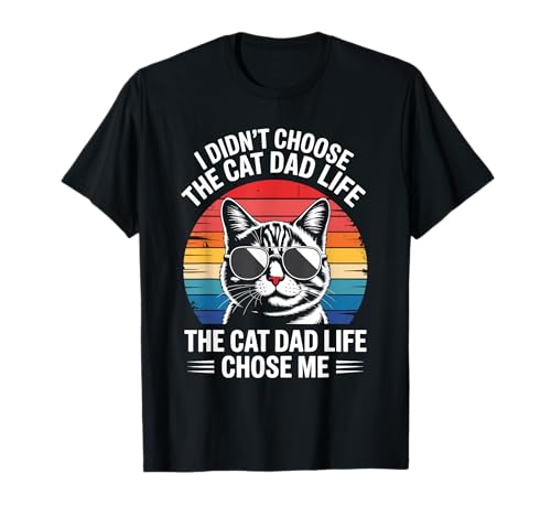 Photo de I Didn't Choose The Cat Dad Life Funny Cat Dad Life Vintage Humour T-Shirt