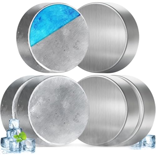 強力保冷剤 驚異の保冷力 2/4/6/8/10個セット【倍速凍結&長時間保冷】ステンレス製アイス保冷剤 コンパクト 長持ち 繰り返し使用可 防災用にも最適 (円 形(9.5*2cm),8)