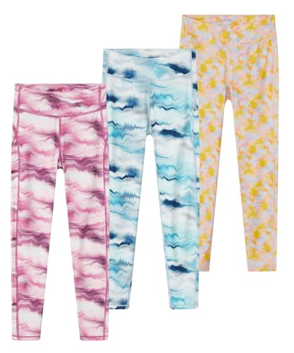 Girls Printed Leggings UPF 50+ Lightweight Breathable Athletic Pants for Girls Cool&Smooth Touch Summer Activewear