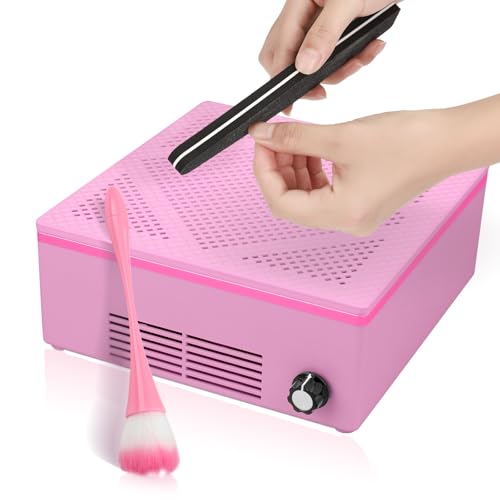 SAVILAND 120W Pink Nail Dust Collector Powerful Nail Vacuum for Acrylic Gel Nails Polishing, Low Noise Salon at Home