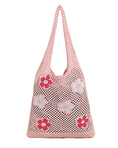 Image of ENBEI Beach Bag Crochet Tote bag for Women,Aesthetic Boho Large Bag,Foldable&Lightweight,Shopping,Beach,Travel,Daily Use