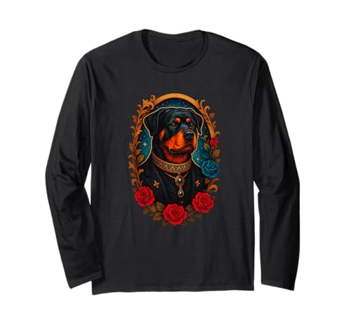 Tatuaggio vintage retrò stile Rottweiler Old School Maglia a Manica
