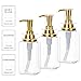 Yeeco Shampoo and Conditioner Dispenser, Clear 3 Pcs Refillable Shampoo and Conditioner Pump Bottles, Empty Shower Bottles with Pump, Labels for Home Bathroom Kitchen, 10oz/300ml,Golden