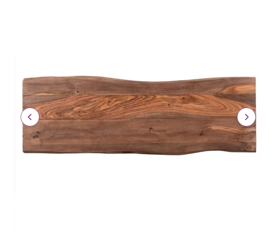 Image of Homey Essense Contemporary Metal & Solid Sheesham Wood Live Edge for Entryway, Live Edge Console Table for Hallway, Console Table for Living Room | Brown