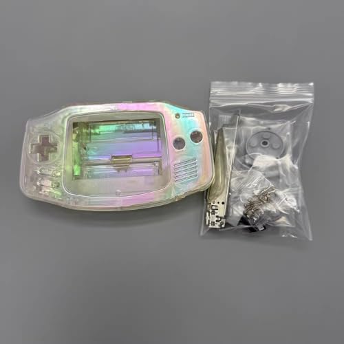 Image of Hzxkqmil Full Housing Shell Kit for Nintendo Gameboy Advance GBA Console | Custom Shell Replacement Transparent Housing Case Repair Parts with Buttons Screws + Tools Kit for GBA Console,Clear Illusion