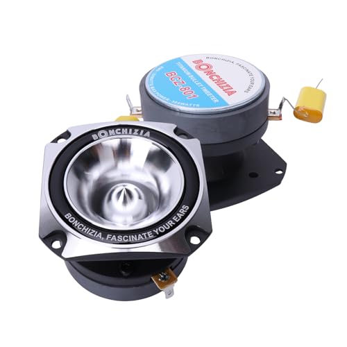 BONCHIZIA Super tweeters, Bullet Tweeters for Car Audio, 1 inch Tweeters, Speakers Car Audio, High Compression Titanium Super Bullet Tweeter with Crossover Capacitor (Pair) Loudspeakers