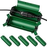 Flemoon [6 Pack] Outdoor Extension Cord Safety Cover with Waterproof Seal, Weatherproof Electrical Connection Box to Protect Outdoor Outlet, Plug, Socket, Christmas Holiday Decoration Light, Green