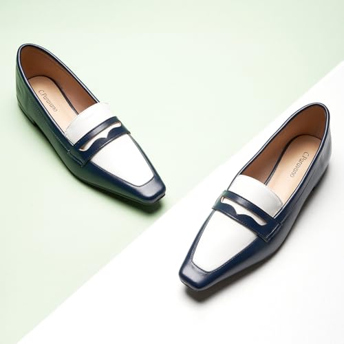 Image of C.Paravano Loafer Women Penny Loafers Flat Shoes for Women Slip On Shoes Crocodile-Embossed