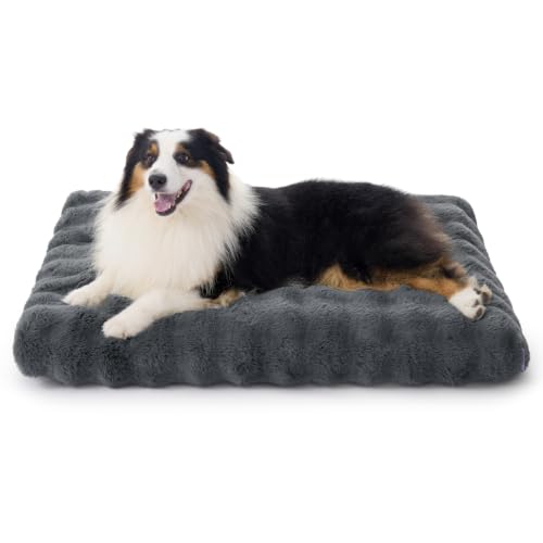 LE SURE Hundebett waschbar Soft Bubble Fleece Hundekissen, 104x69x9cm Grau