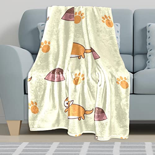Jeté de lit polaire corgi couverture peluche canapé douce 01 - 6