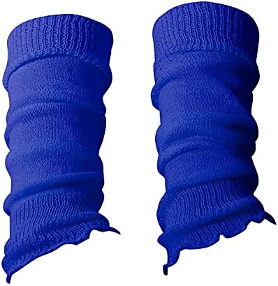 adam & eesa Girls Fancy Glittery Stripe Acrylic Leg Warmers Plain Fluorescent 80s Party Neon Ballet Dance Accessories