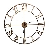  Metall-Wanduhr 60cm Bronze Küchenuhr Wohnzimmeruhr Retro Vintage Antik Quartzuhr