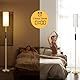 PreeOtti Stehlampe Wohnzimmer, Standleuchte LED Dimmbar Modern mit Fernbedienung, 4 Farbtemperaturen & Stufenlos Dimmbar, Beige Leinenschirm, Leselampe für Wohnzimmer Schlafzimmer Büro