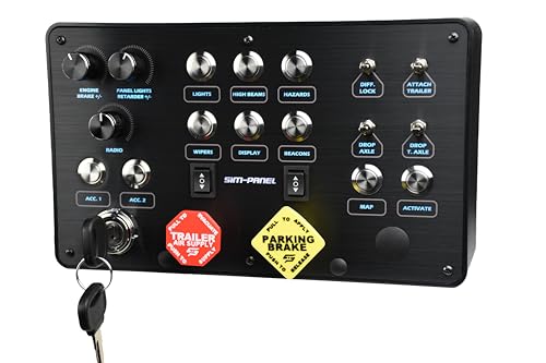 Image of Classic 2 Button Box for ATS /ETS2 (American Truck Simulator /Euro Truck Simulator) (Premium Black Brush Aluminum Finish)