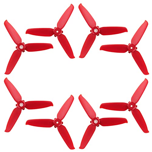 DJI FPV Drone 5328 Propellers 3-Blades Props Low Noise Quick-Release Upgrade Replacement Accessories (8pcs - 4CW 4CCW, Red)