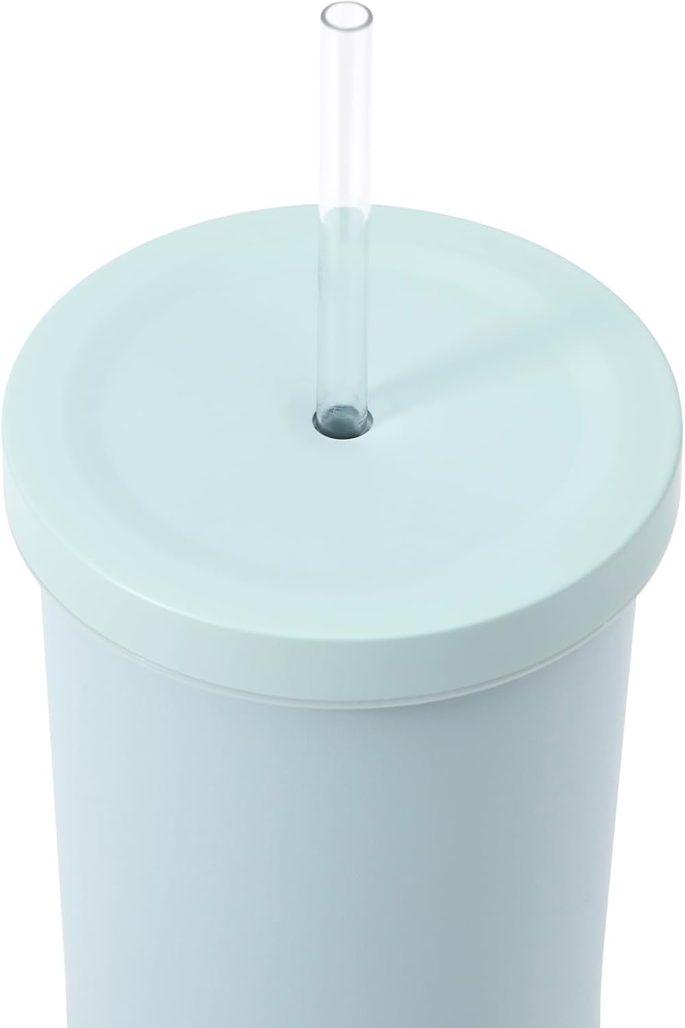 Manna Tribeca Double-wall Vacuum Insulated Stainless Steel Tumbler with Splash-proof Lid, Reusable Tritan Straw, and Silicone Sleeve - 32 Oz - Sterling Powder Coat - Image 2