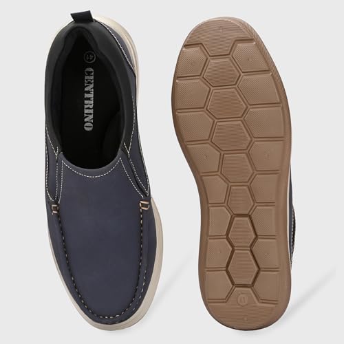 Image of Centrino Slip On Shoes for Man | Loafers for Men Stylish | Soft Cushioned Insole | Lightweight Comfortable Moccasins | Hand-Stitched Design | Casual Mens Loafer Shoes for All-Day Comfort (9785)
