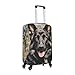 QSMBNET Travel Luggage Cover black german shepherd Spandex Suitcase Protector Washable Baggage Covers Fashion Elastic Scratch-Resistant Luggage Cover Protector Fits 18-32 Inch Luggage