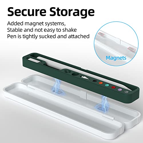 Image of Magnetic Carrying Case Compatible with Apple Pencil 2nd Generation and 1st Gen Pencil and Samsung Galaxy S-Pen Series, Pencil case Consists of Hard PC Shell and Soft Silicone Inner