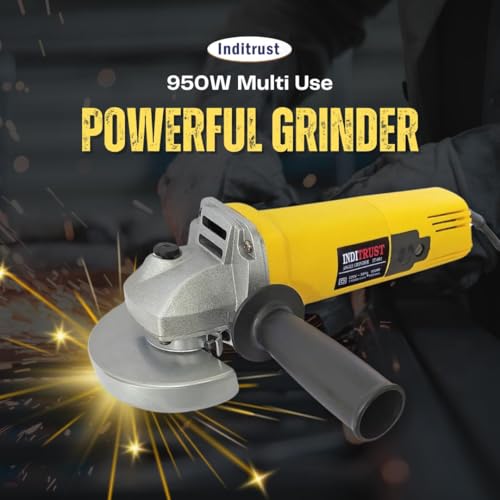 Image of Inditrust Heavy duty 4inch Electric Angle grinder machine 950w with 11.5inch Chain saw bracket (Pack of 2) 100% Copper Winding
