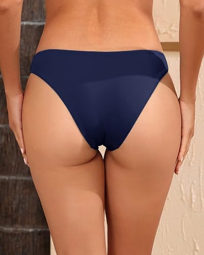Image of Tempt Me Women Low Rise Bikini Bottoms - Moderate Coverage Bathing Suit Bottoms Low Waisted Swimsuit Bottoms Brief