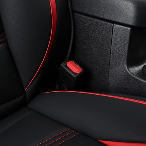 Image of LUCKYMAN CLUB Front-only Seat Covers for 2024-2025 Tacoma with Faux Leather (Front only, Red)