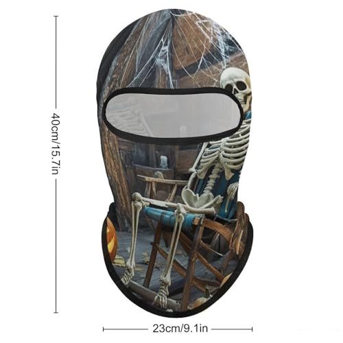 Máscara facial completa de balaclava con diseño de esqueleto terrorífico para hombre y mujer, protección solar, transpirable, para senderismo, ciclismo, running y conducción miniatura 2