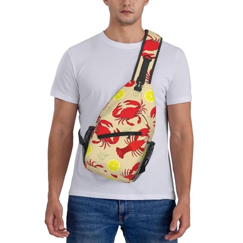 Mochila Cruzada Unisex Estampado Langosta y Cangrejo miniatura 7