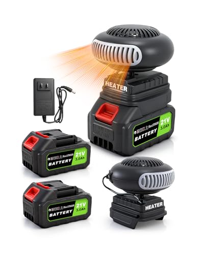 GSQQTE Battery Powered Heater Cordless, Portable Heater Car Window Defroster with Two 3000mAh...