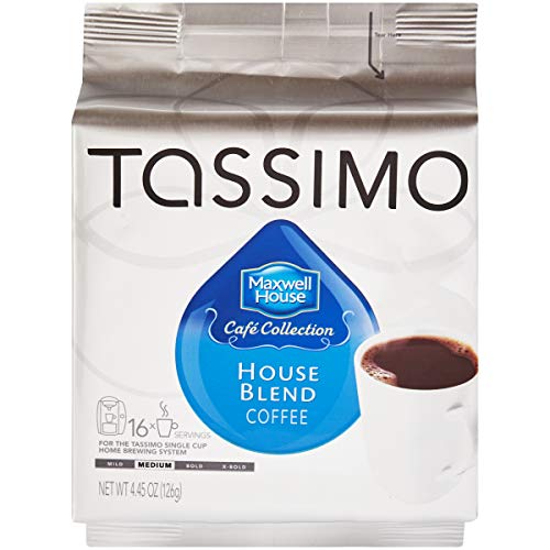 Maxwell House Medium Roast House Blend Tassimo Coffee Brewing Pods (80 Count,5 Packs of 16)