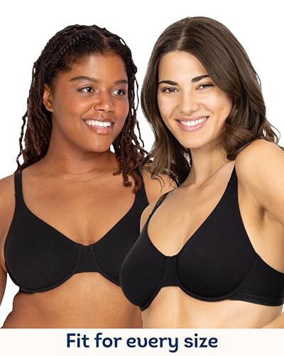 Image of Fruit of the Loom Women's Unlined Underwire Bra - Cotton & Spandex Blend for Natural Shape and Flexibility