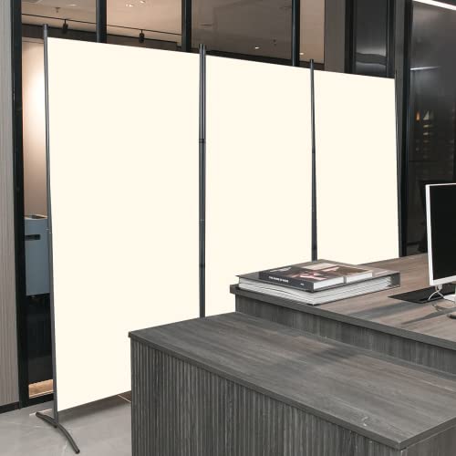 Jvvmnjlk Indoor Room Divider, Portable Office Divider, Convenient Movable (3-Panel), Folding Partition Privacy Screen For Bedroom, Dining Room, Study,102" W X 19.7" D X 71.3" H, Beige #TOP6
