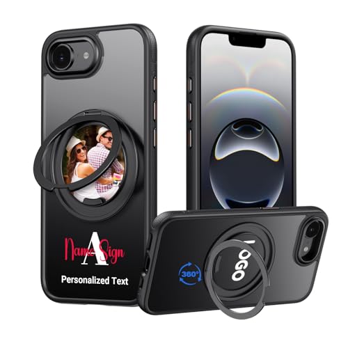 Coque iPhone 16e antichoc militaire dotée d'un anneau magnétique rotatif
