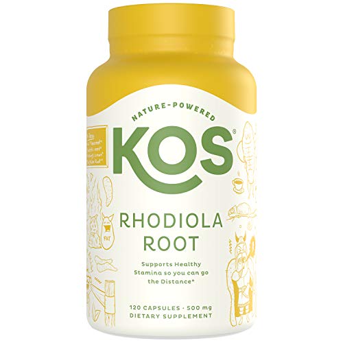 KOS Organic Rhodiola Rosea 500mg - Natural Adaptogen, Rhodiola Root Extract - Promotes Sleep, Natural Stress & Anxiety Relief - 120 Capsules