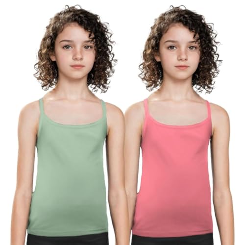 Image of Adira | Camisole for Girls 13-14 Years | Flat Padded Innerwear Vest | Cami for Puberty | Overs Nipples & Gives Confidence at School | Soft, Stretchy Cotton | Pack of 2
