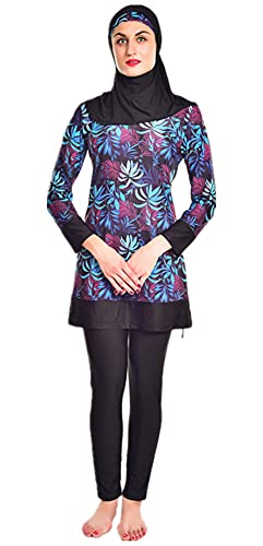 Alaysom Muslim Swimsuits for Women Modest Swimwear Beachwear with Hijab Burkini Swimming Costume Sportswear Black