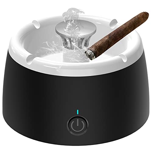 2 in 1 Smokeless Ashtray, Multifunctional Electronic Ashtray with 2 Filters, Smokers Grabber Ash Holder for Home Car Officeï¼ˆWhiteï¼‰