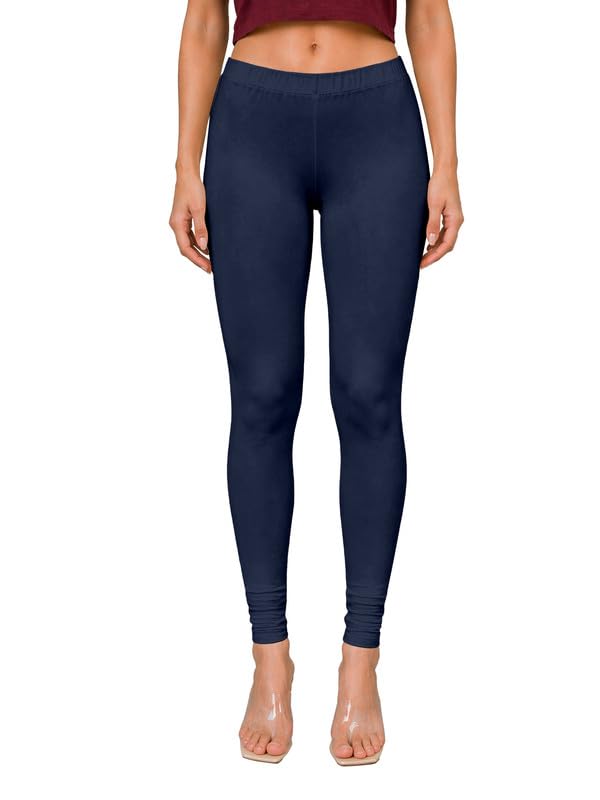 Image of TRENDMALLS Women's Microfiber Elastane Stretch Soft Churidar Length Leggings with Ultrasoft Waistband