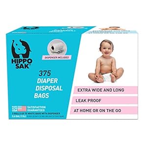 Hippo Sak Diaper Disposal Bags, 375 Count, White