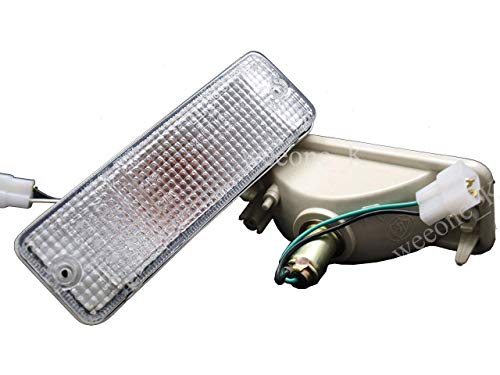 K1AutoParts 1 Pair Front Bumper Light Lamp Clear Lens For Toyota Hilux Pickup LN50 MK2 1984-1988