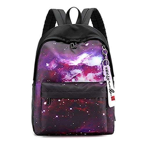 VHVCX La Impresión Impermeable De Nylon De La Bolsa Schoolbag Pequeños Modelos Femeninos Mochila Viajes De Placer Al Aire Libre Frescos Un Color Púrpura Cover