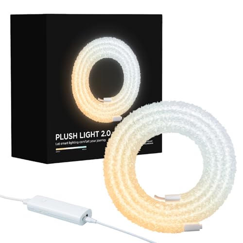 RG RayGalax LED Plush String Rope Lights, 10ft Soft 360 Degree Strip Lights, Smart Control Dimmable 2200K to 6500K, Indoor Party Bedroom Romantic Decoration Rope Light