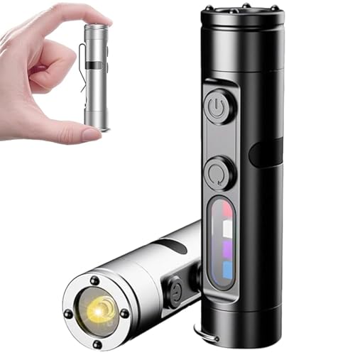 Taclite Mini - The Ultimate Everyday Micro Tool, Wiederaufladbare Magnetische LED Taktische Taschenlampe mit Hutclip, 9 Lichtmodi Mini Camping Taschenlampe Extrem Hell Wasserdicht für Wandern Outdoor