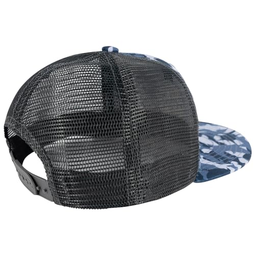Image of BASSDASH Flat Brim Trucker Cap Adjustable Snapback Hat Mesh Back for Men Women