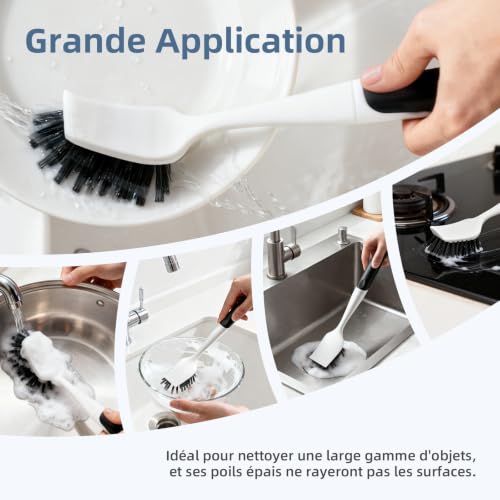 Cleangor Brosse à Vaisselle avec Grattoir (2, Noir) – vue 8