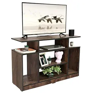 ABOUT SPACE TV Stand - Engineered Wood TV Entertainment Unit and Shelf Storage for Set Top Box,Home Theatre,Books for Living Room - TV Unit, Storage Rack - Dual Tone Brown (L 118 x B 45 x H 76cm)