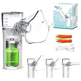 Portable Silent Aerosol with Adjustable Spray Modes - USB Rechargeable Mesh Nebulizer for Adults and kids - Low Noise Hand Held Nebulizer with Fine Particle - Portable Steam Inhaler Breathing Kit