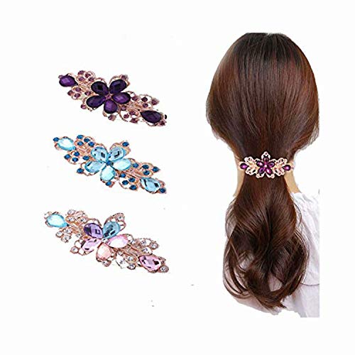 Mother's Day Gift Butterfly Design Crystal Rhinestones Hair Barrette Clip Accessory Tassels Flower Butterfly French Clip